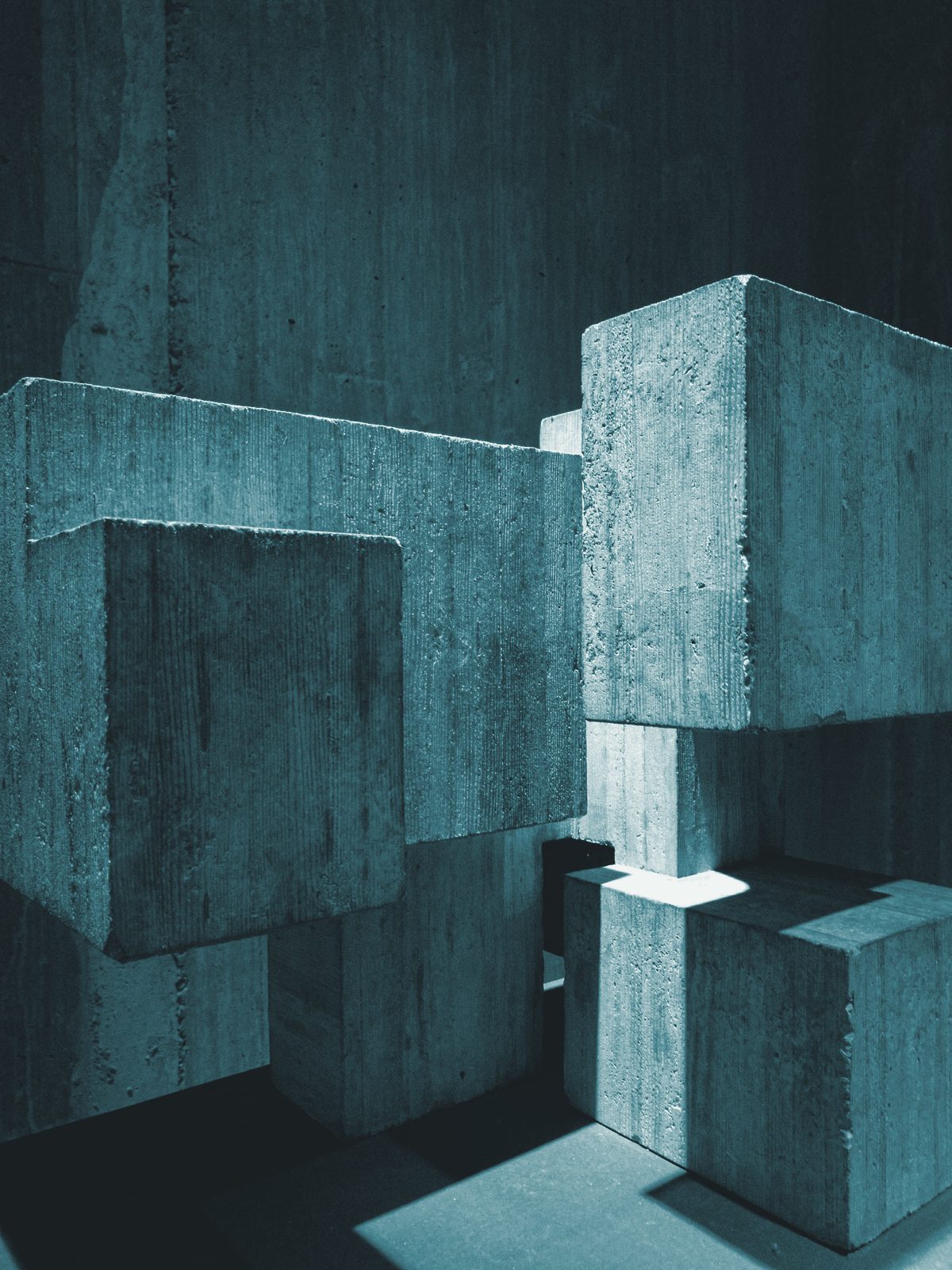Blocs de béton imbriqués, vue rapprochée